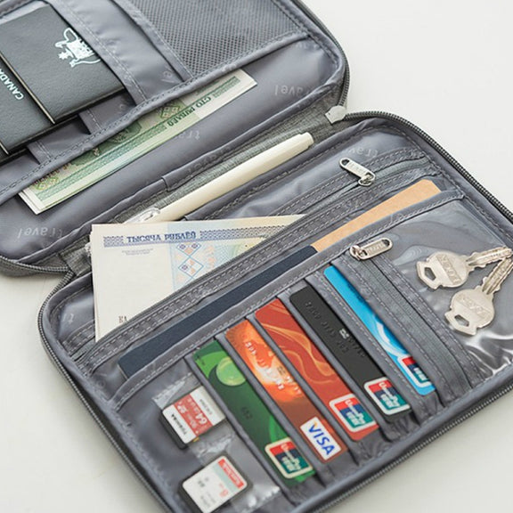 Travel Water-resistant Dustproof Portable Passport Document Bag, Color: Navy Blue Large