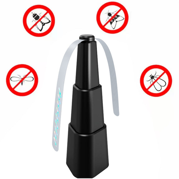 Telescopic Fan Blade Fly Repellent Indoor and Outdoor Multifunctional Automatic Fly Trap, Style: Battery Model