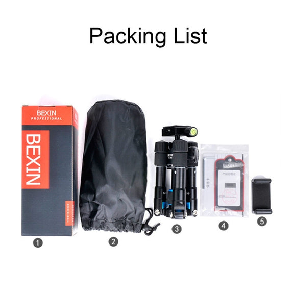 BEXIN V30 Adjustable Aluminum Alloy Desktop Camera Tripod Mini Portable Folding Live Tripod(MS08-S)