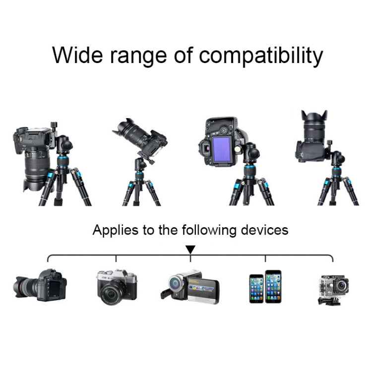 BEXIN V30 Adjustable Aluminum Alloy Desktop Camera Tripod Mini Portable Folding Live Tripod(MS08-S)