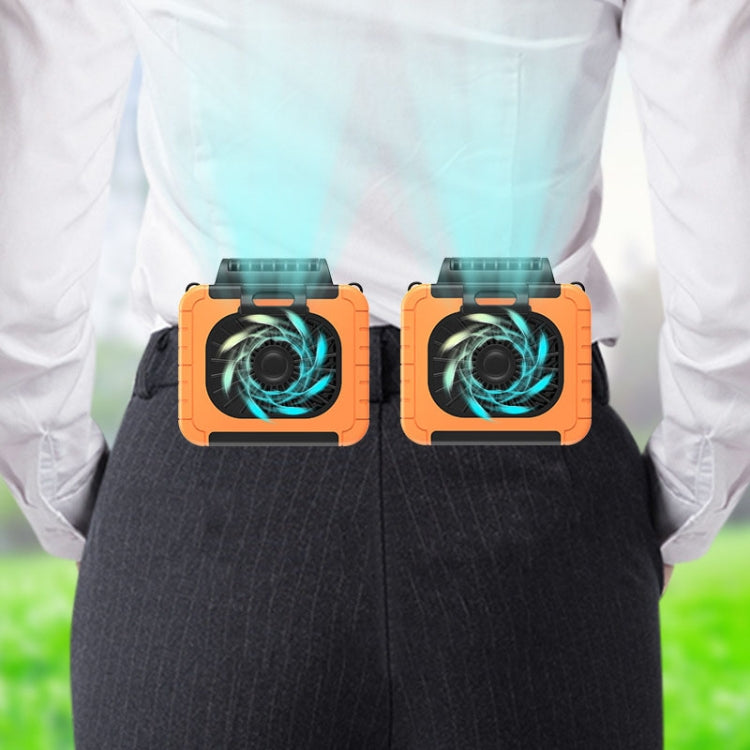 Outdoor Waist-Mounted Lighting Fan Multifunctional Bracket Hanging Neck Fan(Blue)