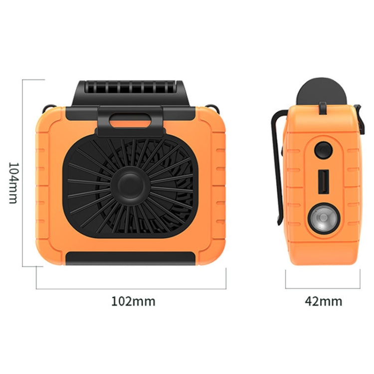 Outdoor Waist-Mounted Lighting Fan Multifunctional Bracket Hanging Neck Fan(Orange)