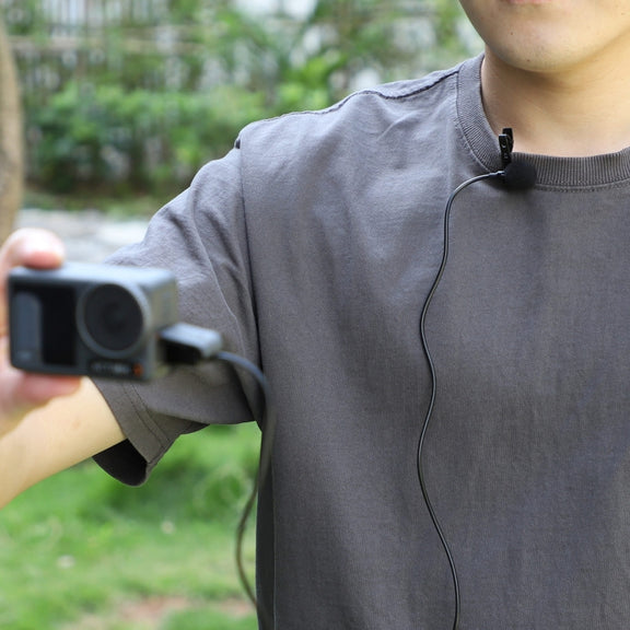 For DJI Pocket 3 / Action 4 / 3 / 2 Sunnylife MC490 Collar Microphone Motion Camera Recording Wheat