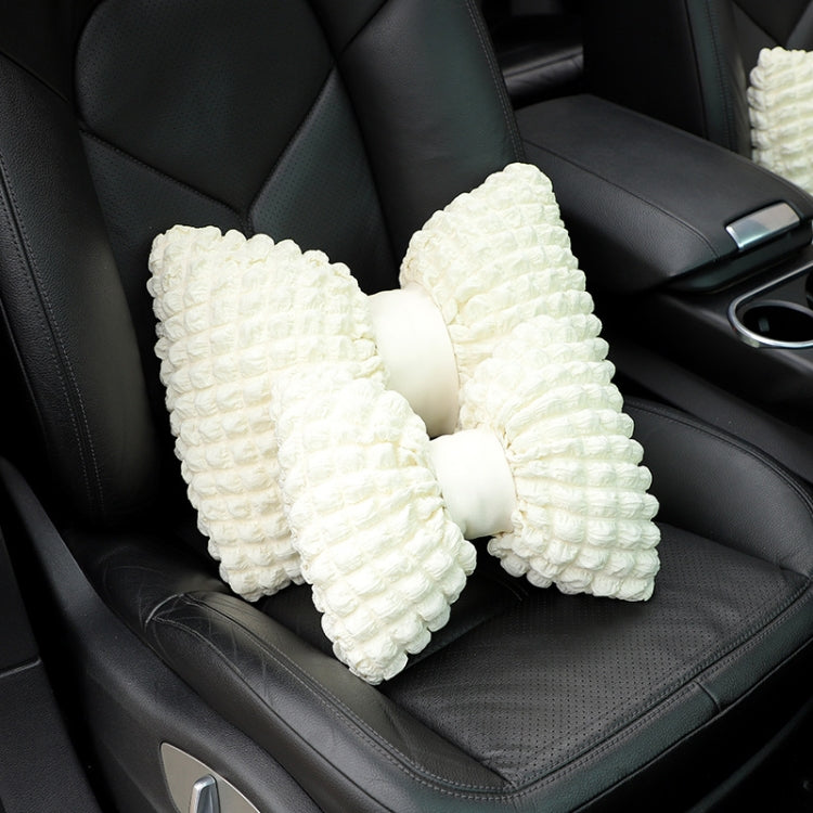 Car Seat Breathable And Comfortable Puff Pillow Upholstery, Color: Headrest Beige