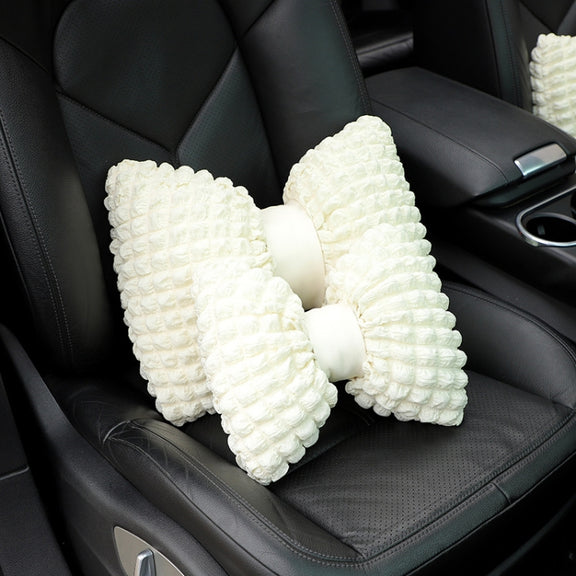 Car Seat Breathable And Comfortable Puff Pillow Upholstery, Color: Headrest Beige