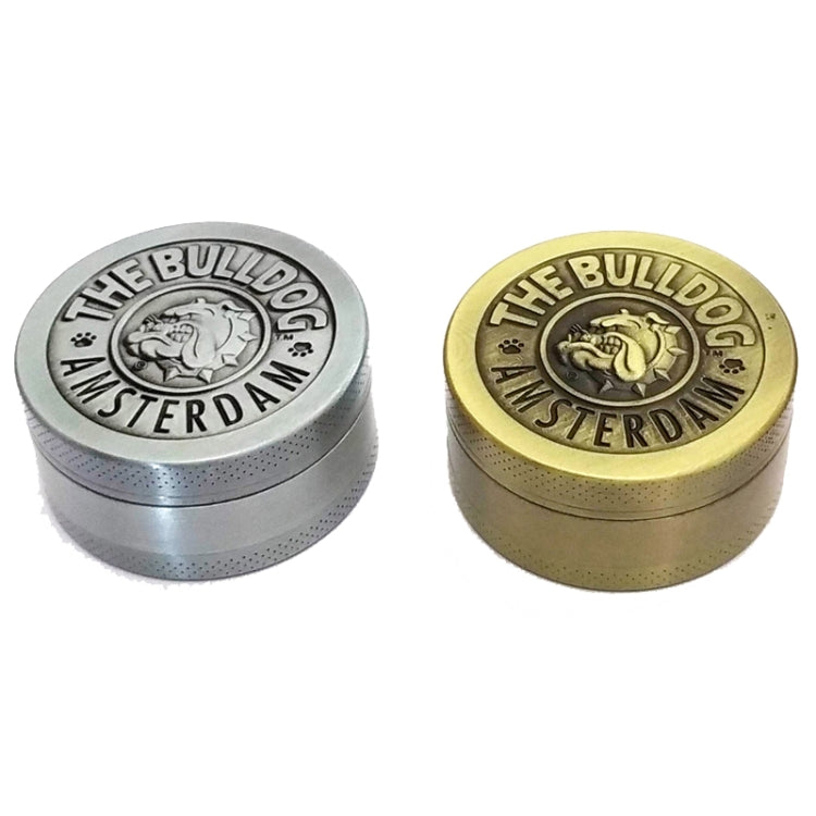 50mm  Bulldog Grinder Tobacco Herb Zinc Alloy Grinders, Spec: 3-layer Ancient Silver
