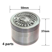 50mm  Bulldog Grinder Tobacco Herb Zinc Alloy Grinders, Spec: 4 -layer Ancient Silver