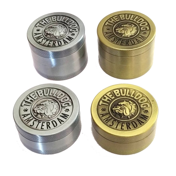 50mm  Bulldog Grinder Tobacco Herb Zinc Alloy Grinders, Spec: 3-layer Ancient Silver