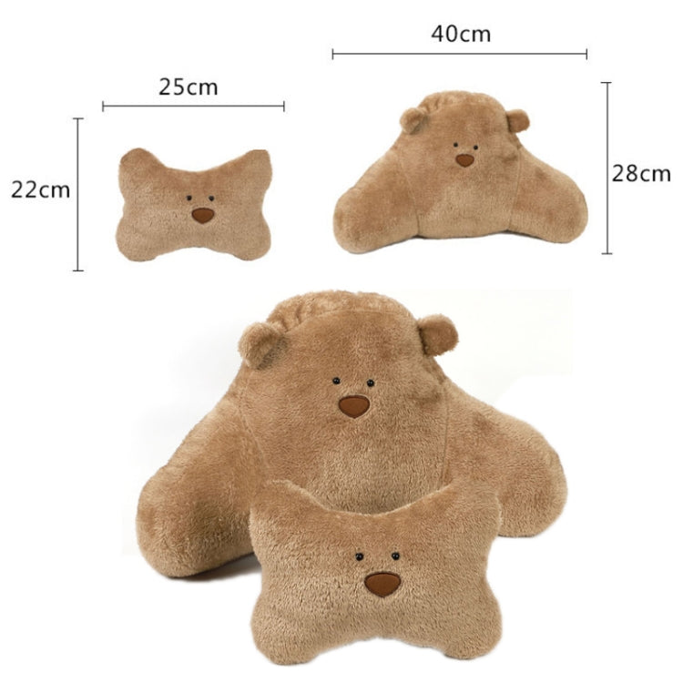 Car Cartoon Bear Plush Seat Upholstery Pillow, Color: Lumbar Pillow White