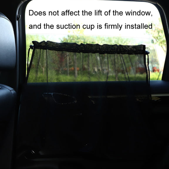 2pcs Car Curtain Sun Protection Mesh Suction Cup Sunshade(Black)