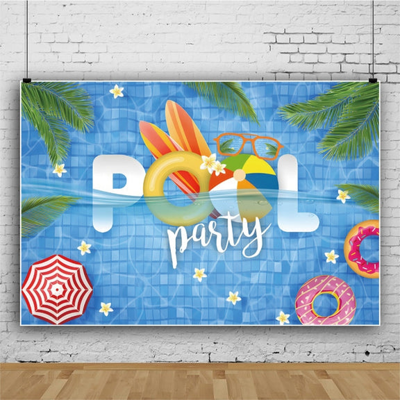 80x120cm Summer Pool Party Decoration Backdrop Swimming Ring Photography Background Cloth(11418487)