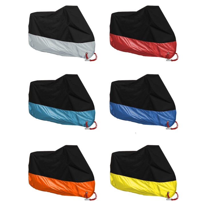 190T Motorcycle Rain Covers Dustproof Rain UV Resistant Dust Prevention Covers, Size: XL(Black and Light Blue)