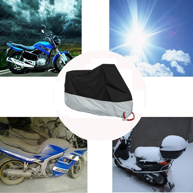 190T Motorcycle Rain Covers Dustproof Rain UV Resistant Dust Prevention Covers, Size: M(Black and Orange)