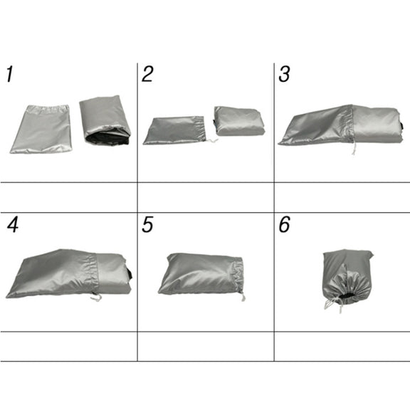 190T Motorcycle Rain Covers Dustproof Rain UV Resistant Dust Prevention Covers, Size: M(Black and Silver)