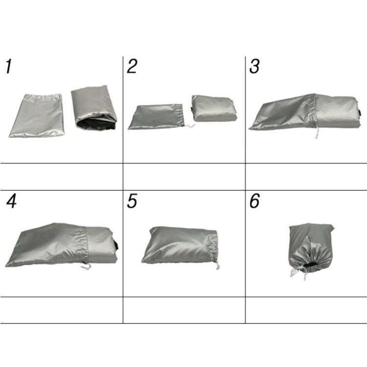 190T Motorcycle Rain Covers Dustproof Rain UV Resistant Dust Prevention Covers, Size: M(Black and Silver)