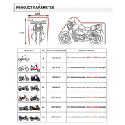 190T Motorcycle Rain Covers Dustproof Rain UV Resistant Dust Prevention Covers, Size: M(Black and Silver)