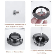 Stainless Steel Lid Handle Plastic Top Bead