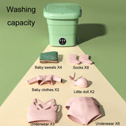4.5L Mini Portable Folding Household Washing Machine Underwear Washer, Color: Fruit Green(EU Plug)