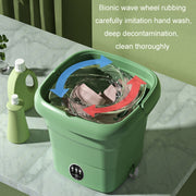 4.5L Mini Portable Folding Household Washing Machine Underwear Washer, Color: Fruit Green + Blue Light Antibacterial(UK Plug)