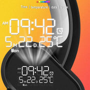 Multi-Functional RGBW Atmosphere Light Bluetooth Speaker Sunrise Wake-Up Lamp Digital Display Alarm Clock(White)