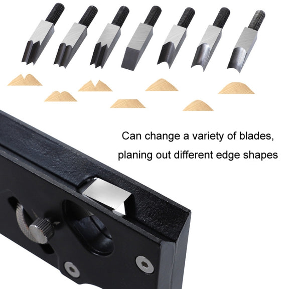 Woodworking Multi-Angle Chamfering Adjustable Depth Hand Planer, Color: Red + 6 Blades