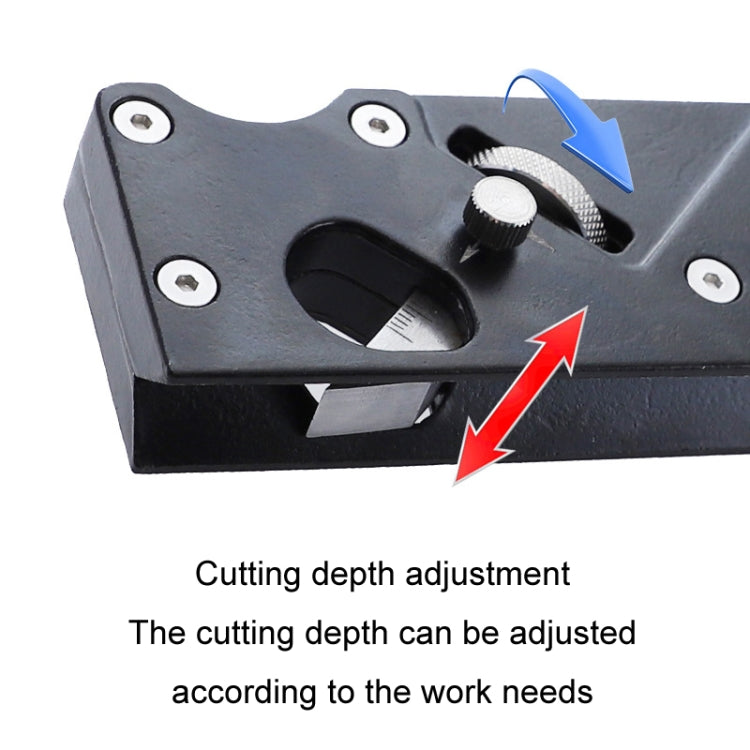 Woodworking Multi-Angle Chamfering Adjustable Depth Hand Planer, Color: Black