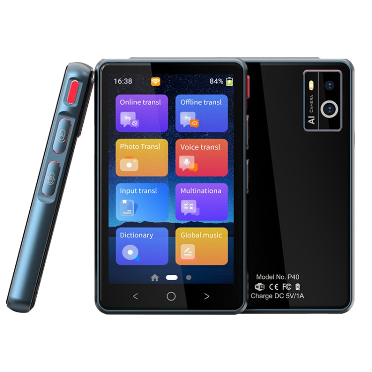 P40 Multi-country Smart Translator Simultaneous Interpretation Photo Offline Translation Recording to Translation(White)