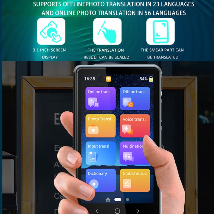 P40 Multi-country Smart Translator Simultaneous Interpretation Photo Offline Translation Recording to Translation(White)