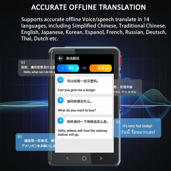 P40 Multi-country Smart Translator Simultaneous Interpretation Photo Offline Translation Recording to Translation(White)