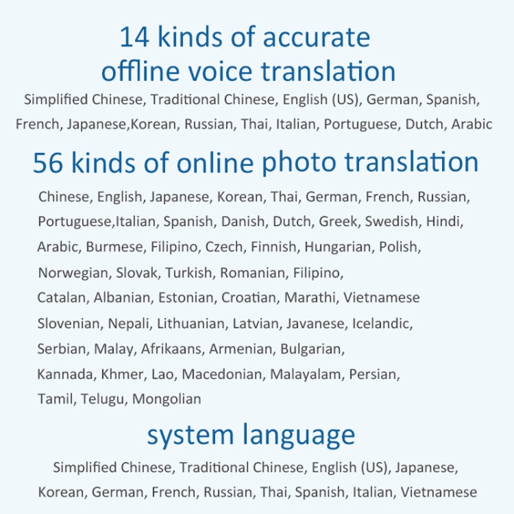 P40 Multi-country Smart Translator Simultaneous Interpretation Photo Offline Translation Recording to Translation(White)