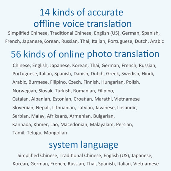 P40 Multi-country Smart Translator Simultaneous Interpretation Photo Offline Translation Recording to Translation(White)