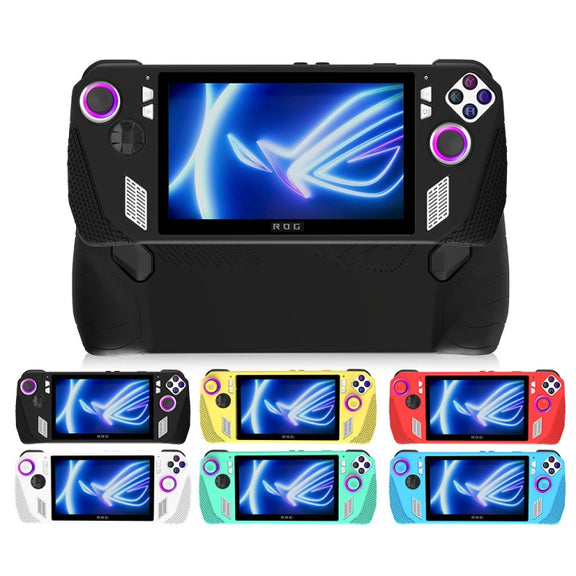 For ASUS Rog Ally Gaming Console Multicolor Silicone Case With 2 Button Caps(Green)