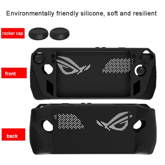 For ASUS Rog Ally Gaming Console Multicolor Silicone Case With 2 Button Caps(Green)