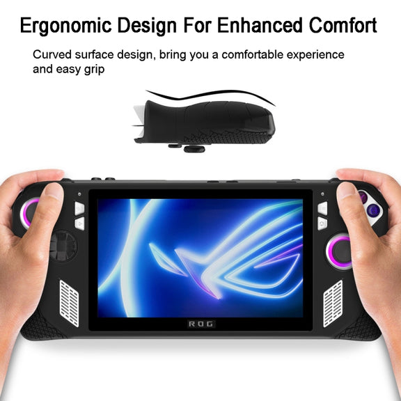 For ASUS Rog Ally Gaming Console Multicolor Silicone Case With 2 Button Caps(Black)