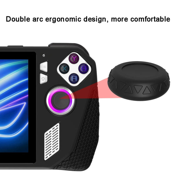 For ASUS Rog Ally Gaming Console Multicolor Silicone Case With 2 Button Caps(Black)