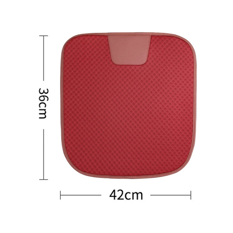 Car Seat Without Backrest Ice Silk Cushion(Claret)