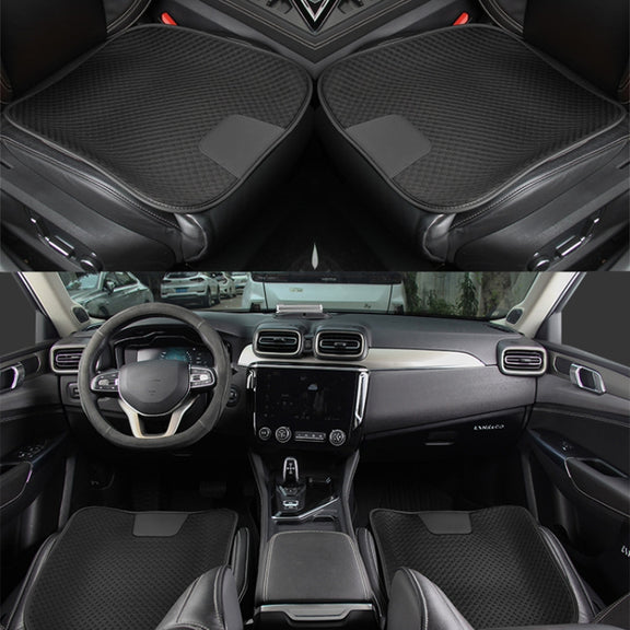 Car Seat Without Backrest Ice Silk Cushion(Black)