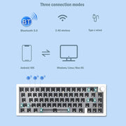 67 Keys Three-mode Customized DIY With Knob Mechanical Keyboard Kit Supports Hot Plug RGB Backlight, Color: Claret