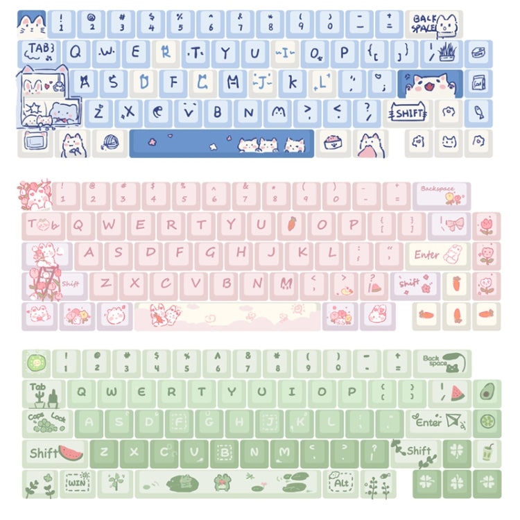 66 Keys 5-sided Heat Rise PBT Personalized Keycaps(Green)