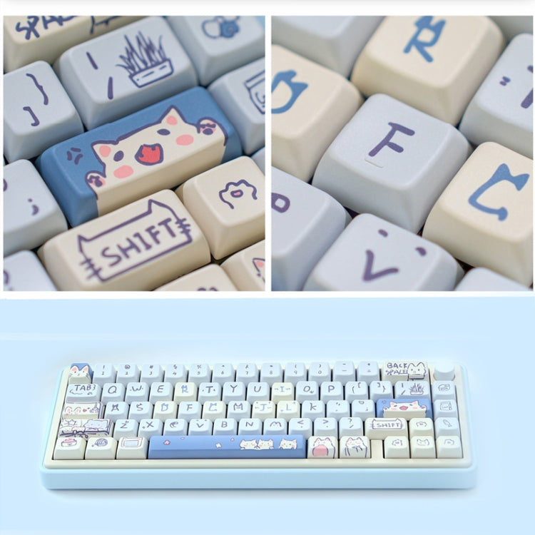 66 Keys 5-sided Heat Rise PBT Personalized Keycaps(Blue)