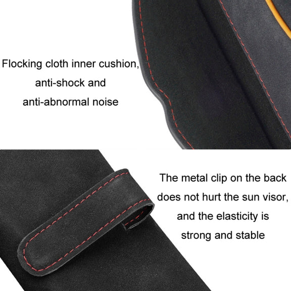 Car Sun Visor Multifunctional Glasses Case Card Storage Bracket(Red)