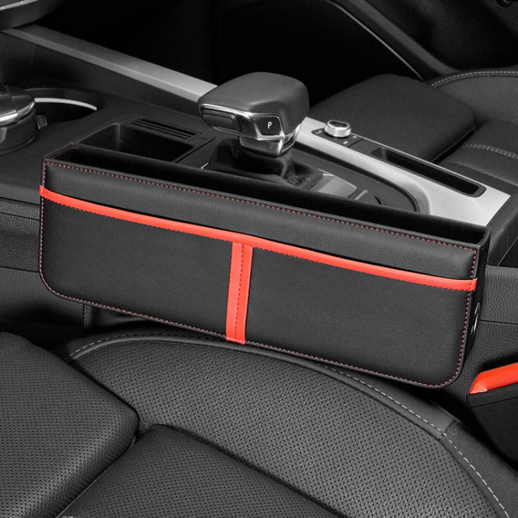 Leather Car Seat Gap Multifunctional Storage Box(Black)