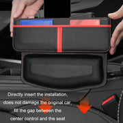 Leather Car Seat Gap Multifunctional Storage Box(Beige)