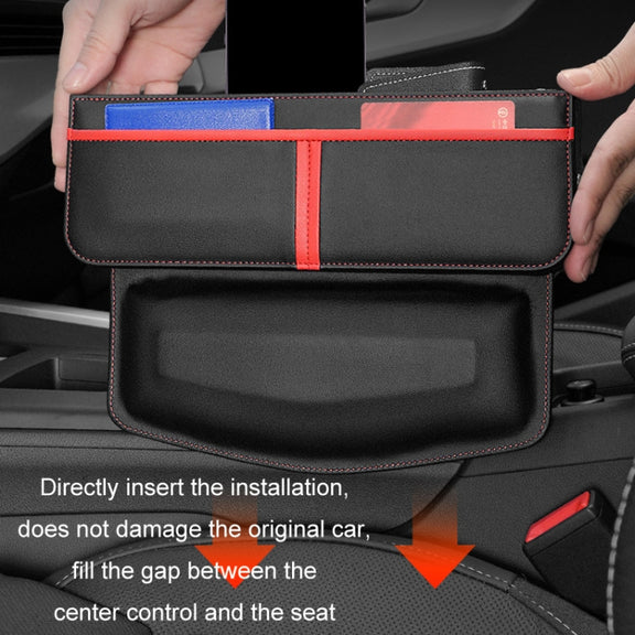 Leather Car Seat Gap Multifunctional Storage Box(Black)