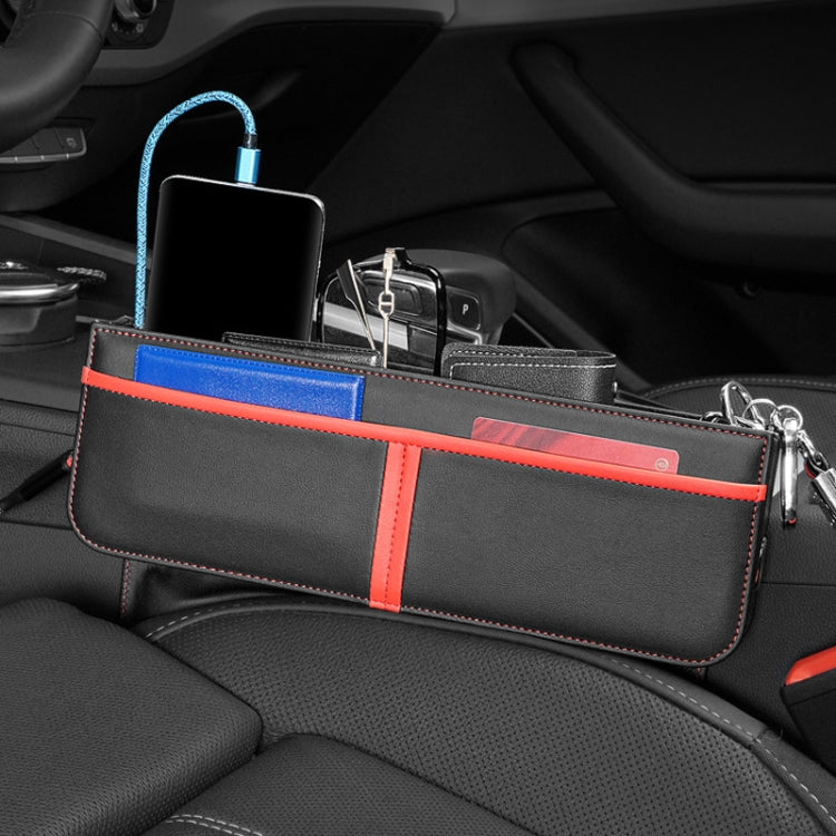 Leather Car Seat Gap Multifunctional Storage Box(Beige)