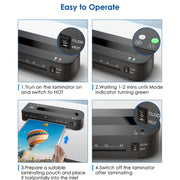FN333 A4 Photo Laminating Machine With Hot And Cold Mode, Size: Set 4(US Plug)