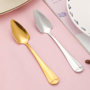 Stainless Steel Scraper Spoon Fruit Grapefruit Spoon Baby Digging Ball Spoon, Color: Silver