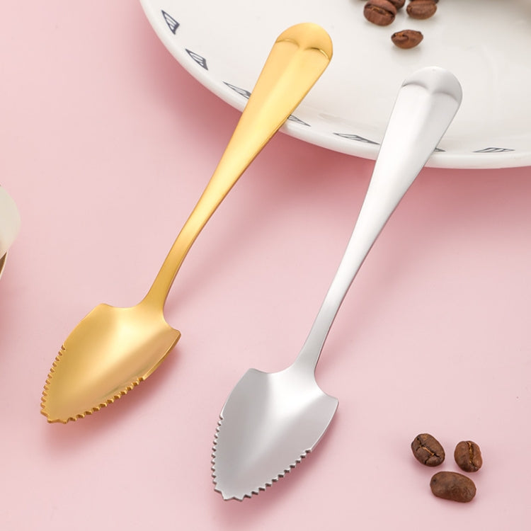 Stainless Steel Scraper Spoon Fruit Grapefruit Spoon Baby Digging Ball Spoon, Color: Silver