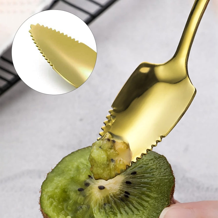 Stainless Steel Scraper Spoon Fruit Grapefruit Spoon Baby Digging Ball Spoon, Color: Silver