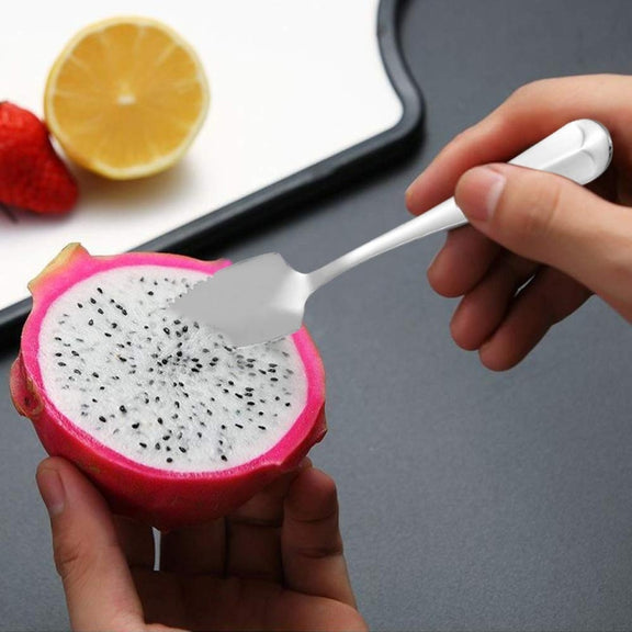 Stainless Steel Scraper Spoon Fruit Grapefruit Spoon Baby Digging Ball Spoon, Color: Silver